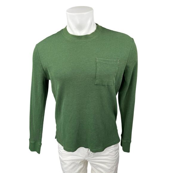 Stoic Other - Stoic Men's Green Waffle Knit Long Sleeve Crew Neck Pocket Sweater Top Size L